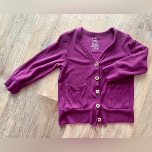 Kyte Baby Bamboo Jersey Cardigan in dahlia, 12-18 months